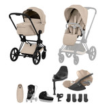 Cybex Priam Comfort Ultimate Accessory Bundle - Matt Black/Cozy Beige