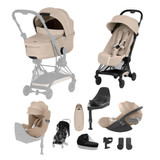 Cybex Coya Comfort Ultimate Birth & Beyond Bundle - Matt Black/Cozy Beige