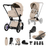 Cybex e-Priam Style Ultimate Accessory Bundle - Cozy Beige