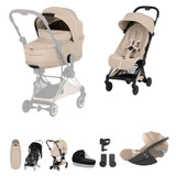 Cybex Coya Style Ultimate Accessory Bundle - Matt Black/Cozy Beige