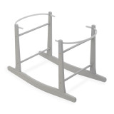 Clair de Lune Dimple Moses Basket + Rocking Stand - Grey Wicker/White (Outlet)