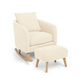 Mamas & Papas Alma Nursing Chair & Stool - Off White Boucle Weave (Outlet)
