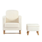 Bebe & Beyond Soother Nursing Chair & Stool - Off White