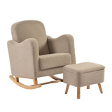 Bebe & Beyond Soother Nursing Chair & Stool - Biscuit