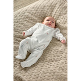 Mamas & Papas Embroidered Flower All in One Sleepsuit