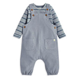 Mamas & Papas Striped Dungarees & Bodysuit Set