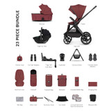 Venicci Upline 3 Hunter 4-in-1 Plus 23 Piece Ultimate Bundle - Red