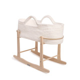 Clair de Lune Crochet Moses Basket With Stand - White