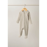 Mamas & Papas Organic Cotton Oatmeal Ribbed Sleepsuit