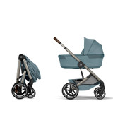 Cybex Balios + Fold Cot Ultimate Travel System Bundle - Stormy Blue