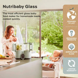 Babymoov Nutribaby Glass 2.0 Baby Food Maker - Sage (Outlet)