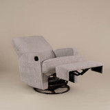 Obaby Madison Swivel Glider Recliner Chair - Chenille Mushroom