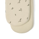 Little Green Sheep Twin Pack Moses Basket Fitted Sheets - Leaf Print