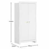 Little Acorns Celeste Double Wardrobe - White