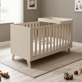 Babymore Dante 3 Piece Nursery Room Set with Cot Top Changer - Cashmere