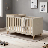 Babymore Dante 3 Piece Nursery Room Set with Cot Top Changer - Cashmere