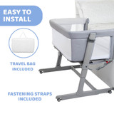 Chicco Next 2 Me Dreams Evo Bedside Crib - Grey Re Lux (Outlet)