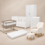 Babymore Caro Complete Nursery Bundle - White