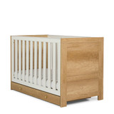 Obaby Nika Cot Bed & Under Drawer - Oak & White