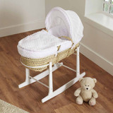 Cuddles Collection Dimple Palm Moses Basket - White