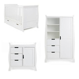 Obaby Stamford Sleigh 3 Piece Room Set - White