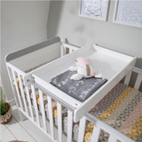 Tutti Bambini Rio Cot Bed with Cot Top Changer & Mattress - White/Dove Grey - lifestyle - top changer details