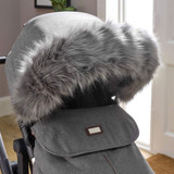 Clair de Lune Universal Deluxe Pram Faux Fur Hood Trim - Grey