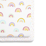 Snuz Crib 2 Pack Fitted Sheets - Colour Rainbow