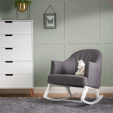 Obaby Round Back Rocking Chair - White with Grey Cushion