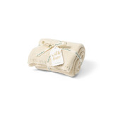 Little Green Sheep Organic Knitted Cellular Baby Blanket - Linen