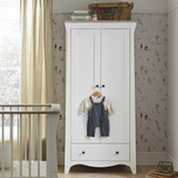 CuddleCo Clara Double Wardrobe - White/Ash