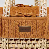 The Little Green Sheep Natural Knitted Moses Basket & Mattress - Honey