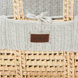 The Little Green Sheep Natural Knitted Moses Basket & Mattress - Dove