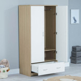 Babymore Luno/Veni Wardrobe - Warm Oak & White