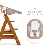 Hauck Alpha+ Wooden Highchair - Walnut - optional bouncer
