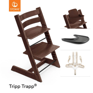 STOKKE Tripp Trapp Bundle High Chair US 18 WALNUT BROWN