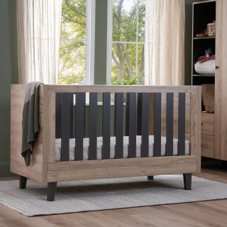 Como Cot Bed - Distressed Oak / Slate Grey