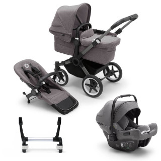Donkey 5 Mono Turtle Air Travel System inc. FREE Rocker - Graphite/Grey Melange