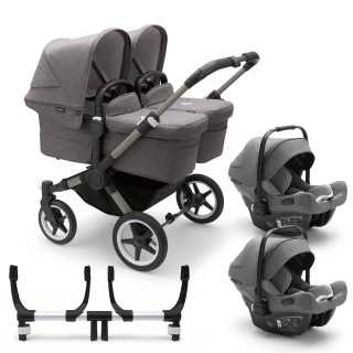 Donkey 5 Twin Turtle Air Travel System inc. FREE Rocker - Graphite/Grey Melange