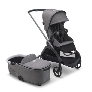 Dragonfly Stroller + Carrycot & FREE Rocker - Graphite/Grey Melange
