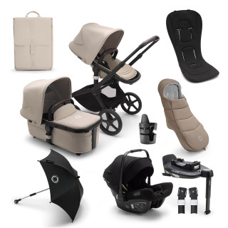 Bugaboo Fox 5, Pebble 360 and Base Travel System - Black/Midnight