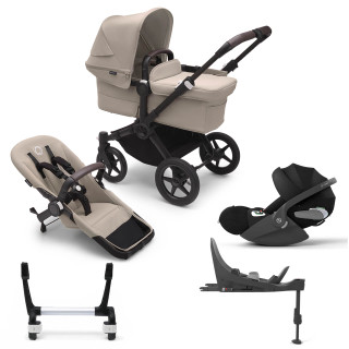 Donkey 5 Mono Cloud T Travel System inc. FREE Rocker - Black/Desert Taupe