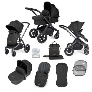 Stomp Luxe 9-Piece Pram - Black/Midnight/Black
