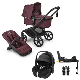 Fox 5 Renew All Terrain Pebble 360 Pro2 Travel System inc. FREE Rocker - Dark Cherry