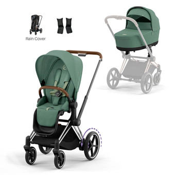 Cybex e-Priam Pram inc Lux Carrycot - Leaf Green