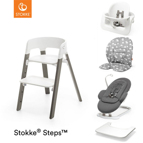 Stokke® Steps Complete - White / Hazy Grey