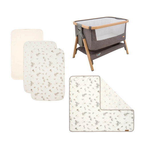 Tutti Bambini CoZee® Bedside Crib Starter Bundle - Oak and Charcoal