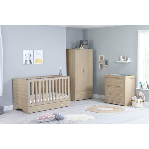 Babymore Veni 3-Piece Room Set with Drawer - Oak