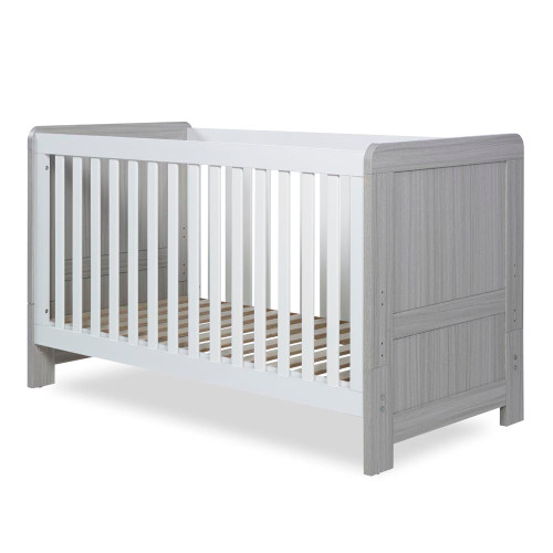 Ickle Bubba Pembrey Cot Bed - Ash Grey & White