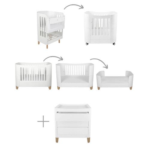 Gaia Baby Serena All-In-One & Dresser Room Set - White/Natural